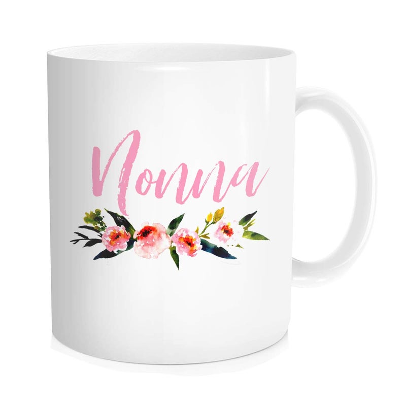 HasdonHill Hasdon-Hill Floral Nonna Coffee Mug, Mother's Day Gift for Italian Grandma, 11 oz White - Image 1